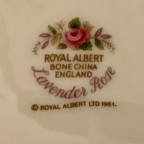 Royal Albert Bone China 3 Pc Sugar, Creamer, Tray Lavender Rose Pattern England - Picture 7 of 13